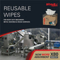 Kimberly-Clark Wypall PowerClean X80 Heavy Duty Cloths - Brag Box, White, 1 Carton, KCC41044