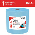 Kimberly-Clark Wypall GeneralClean X60 Multi-Task Cleaning Cloth Jumbo Roll, Blue, 1 Roll, KCC34965