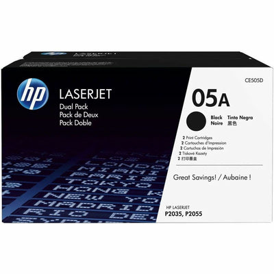 HP 05A (CE505D) Original Laser Toner Cartridge - Dual Pack - Black - 1 Carton, HEWCE505D