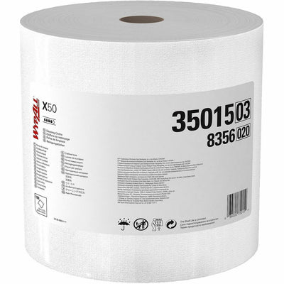 Kimberly-Clark Wypall General Clean X50 Cleaning Cloths, White, 1 Roll, KCC35015