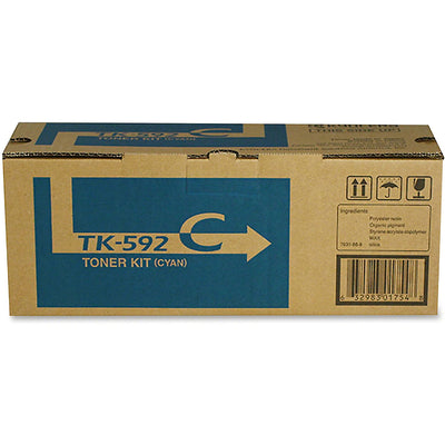 Kyocera TK-592C Original Laser Toner Cartridge - Cyan -, KYOTK592C