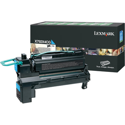 Xerox Lexmark X792X4CG Original Extra High Yield Laser Toner Cartridge - Cyan -, LEXX792X4CG