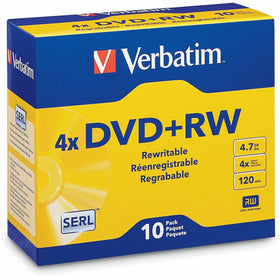 Verbatim America DataLifePlus 94839 DVD Rewritable Media - DVD+RW - 4x - 4.70 GB - 10 / Pack - Silver, VER94839