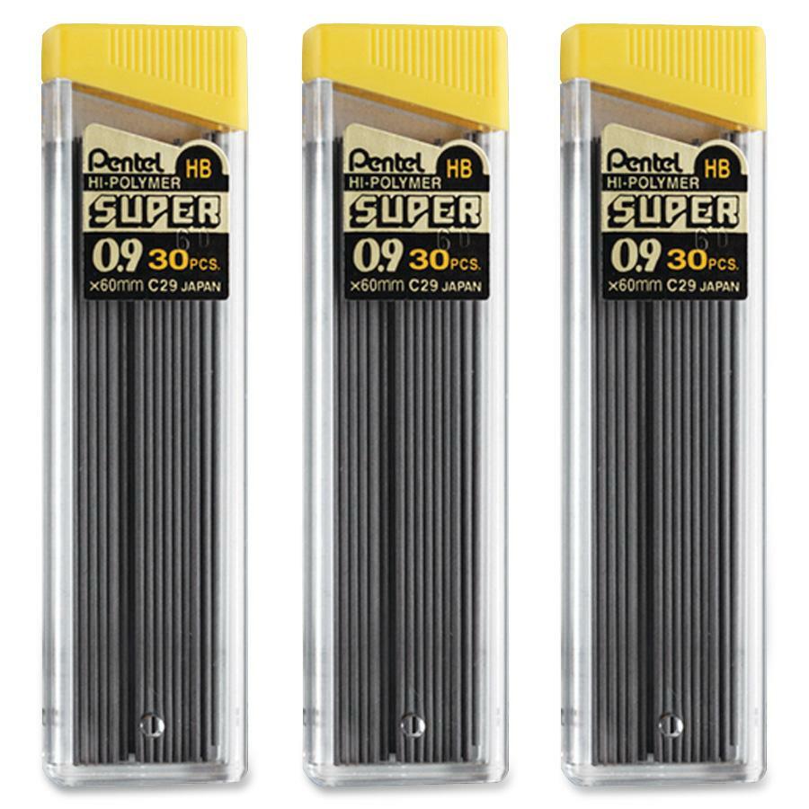 Pentel Super Hi-Polymer 0.9mm Lead Refill, 1 Pack