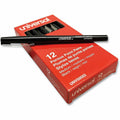 Universal Porous Point Pen, Stick, Medium 0.7 mm, Black Ink, Black Barrel, Dozen, 1 Dozen, UNV50502