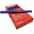 Universal Porous Point Pen, Stick, Medium 0.7 mm, Blue Ink, Blue Barrel, Dozen, 1 Dozen, UNV50501