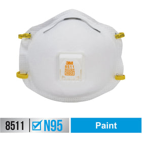 3M Particulate Respirator N95, White, 10 / Box, MMM8511PB1A