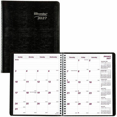 Dominion Blueline Brownline Essential Diary, Black, 7 1/8", REDCB1200BLK