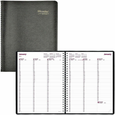 Dominion Blueline Brownline Essential Appointment Book/Planner, Black, 8 1/2", 5EA/PK 8PK/CT 44CT/PL — view 1