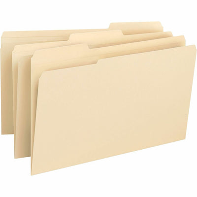 Business Source 1/3 Tab Cut Legal Recycled Top Tab File Folder, Manila, 8 1/2" Width x 14" Length, 50 / Box — view 1
