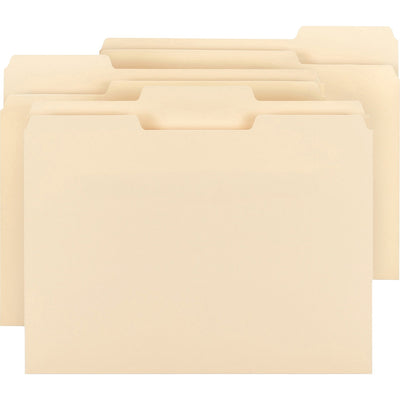 Business Source 1/3 Tab Cut Letter Recycled Top Tab File Folder, Manila, 8 1/2" Width x 11" Length, 150 / Box, BSN78950