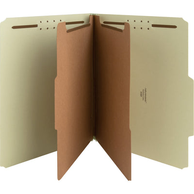 Nature Saver 2/5 Tab Cut Letter Recycled Classification Folder, Gray/Green, 8 1/2" Width x 11" Length, 10 / Box, NAT01057