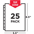 Avery Mini Diamond Clear Heavyweight Sheet Protectors, 5 1/2" Width x 8 1/2" Length, 25 / Pack, AVE77004