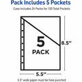 Avery Mini Binder Pockets, Assorted, 5.5" x 8.5", 5ct (75307), Blue, 5 1/2" Width x 8 1/2" Length, 5 / Pack, AVE75307