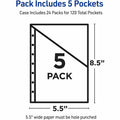 Avery Mini Binder Pockets, Assorted, 5.5" x 8.5", 5ct (75307), Blue, 5 1/2" Width x 8 1/2" Length, 5 / Pack, AVE75307