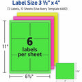 Avery Multipurpose Label, Neon Yellow, 5 Pack, AVE6482