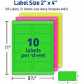 Avery Multipurpose Label, Neon Yellow, 5 Pack, AVE6481
