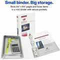 Avery 1" Mini Durable View Protect & Store Binder, White, 175 Sheets, 5 1/2" Width x 8 1/2" Length, AVE23011