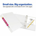 Avery Durable View Binder 1", Round Rings, 5�" x 8�", White, 5 1/2" Width x 8 1/2" Length, AVE17116