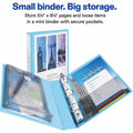 Avery 1" Mini Durable View Binder, Aqua, 5 1/2" Width x 8 1/2" Length, AVE23014