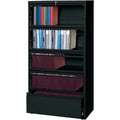 Lorell Fortress Lateral File with Roll-Out Shelf, Black, LLR43513