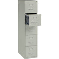 Lorell Fortress Series 26-1/2" Commercial-Grade Vertical File Cabinet, Light Gray, LLR48499