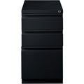 Lorell 20" Box/Box/File Mobile File Cabinet with Full-Width Pull, Black, LLR49521