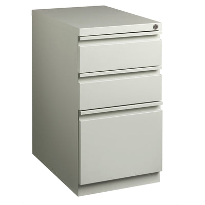 Lorell 23" Box/Box/File Mobile File Cabinet with Full-Width Pull, Light Gray, LLR49528