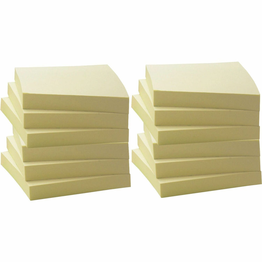 Business Source Yellow Adhesive Notes, 12 / Pack — view 1