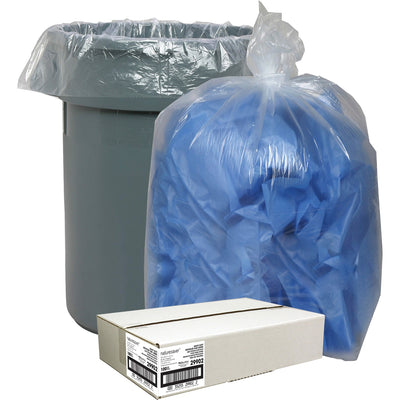 Nature Saver Recycled Trash Can Liners, Clear, 100 / Carton, NAT29902