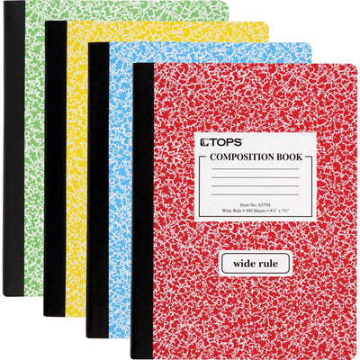 TOPS Wide Ruled Composition Books, 7 1/2" x 9 3/4", TOP63794