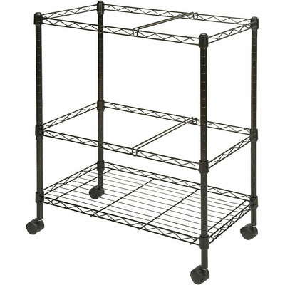 Lorell 2-Tier Wire Mobile File Cart, Black, LLR45650