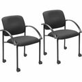 Lorell Upholstered Guest Chair with Arms, Black, 2 / Carton, LLR65965
