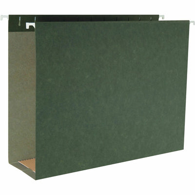 Business Source 1/5 Tab Cut Letter Recycled Hanging Folder, Standard Green, 8 1/2" Width x 11" Length, 25 / Box — view 1