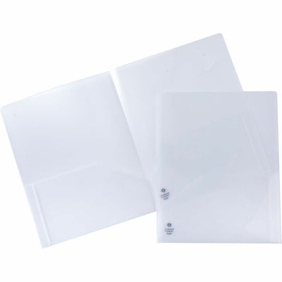 Business Source 78498 Letter Pocket Folder, Clear, 8 1/2" Width x 11" Length, 5 / Pack, BSN78499