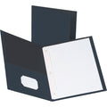 Business Source Letter Recycled Pocket Folder, Dark Blue, 8 1/2" Width x 11" Length, 25 / Box, BSN78508