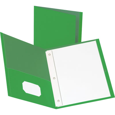 Business Source Letter Recycled Pocket Folder, Green, 8 1/2" Width x 11" Length, 25 / Box, BSN78509
