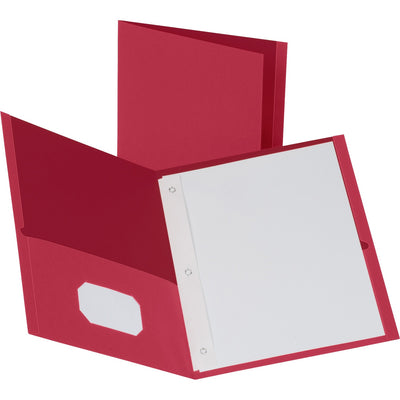 Business Source Letter Recycled Pocket Folder, Red, 8 1/2" Width x 11" Length, 25 / Box, BSN78510