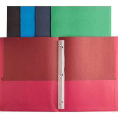 Business Source Letter Recycled Pocket Folder, Assorted, 8 1/2" Width x 11" Length, 25 / Box — view 1