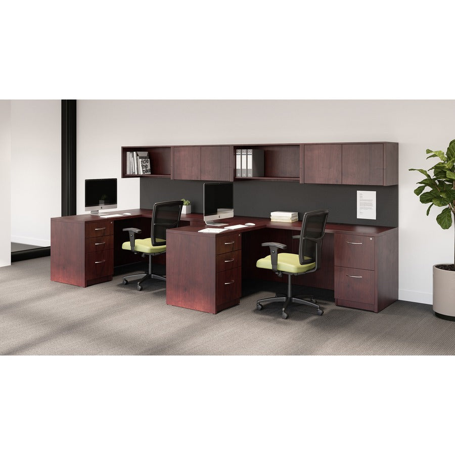 Lorell Essentials Series Stack-on Hutch with Doors, Grommet, LLR69912