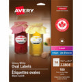 Avery Glossy White Oval Labels1�" x 2�", 180 / Pack, AVE22804