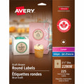 Avery Kraft Brown Round Labels2�" Diameter, Matte, 225 / Pack, AVE22808