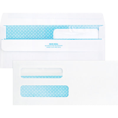 Business Source Double Window No. 8-5/8 Check Envelopes, 500 / Box, BSN04650