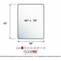 Floortex XXL Polycarbonate Rectangular Chair Mat for Hard Floors - 60" x 79", Clear, FLR1215020019ER