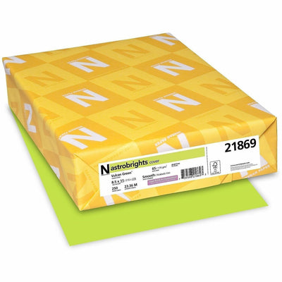 Neenah Paper Astrobrights Color Cover Stock - Green, 8 1/2" x 11", 1 Pack, WAU21869