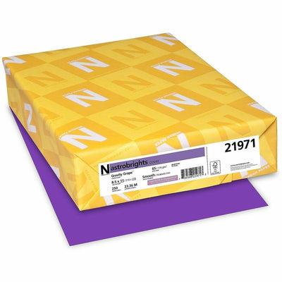 Neenah Paper Astrobrights Color Cover Stock - Grape, Gravity Grape (Purple), 8 1/2" x 11", 1 Pack, WAU21971