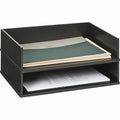 Victor Wood Stacking Letter Tray, Black, VCT11545