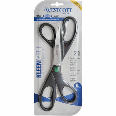 Acme United Westcott KleenEarth Hard Handle Scissors, Black, 1 Pack, ACM15179