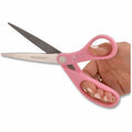 Acme United Westcott 8" Breast Cancer Awareness Straight Scissors, Pink, ACM15387