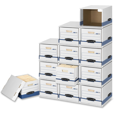 Fellowes Bankers Box File/Cube File Storage Box Shell, Blue, 6 / Carton, FEL01626